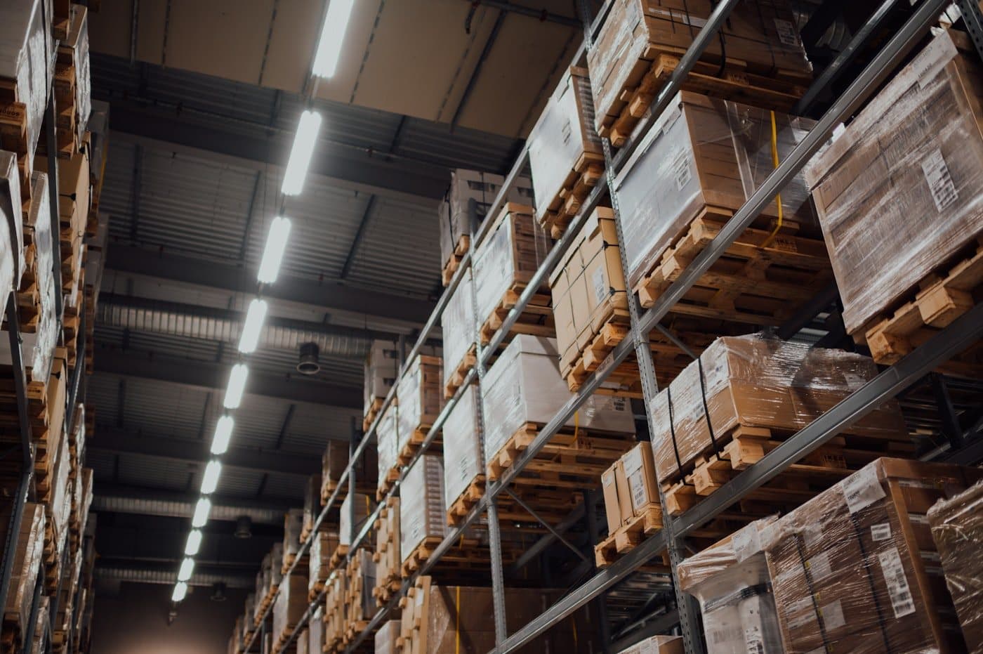 Industrial warehouse logistics distribution racks